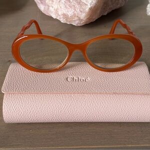 NWT - Chloe Orange Women's Glasses with Curvy Designer Arms